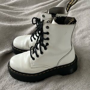 Dr. Martens white platform boots 🤍
